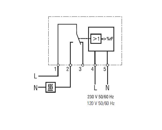 Elektronischer Hygrostat EFR 012, 230V AC, 65% RH Fix Pre-Set