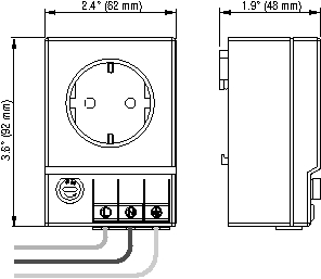 03503.0-01 STEGO - Enchufe tipo G, 250VAC; 13A; IP20; para raíl DIN;  92x62x48mm
